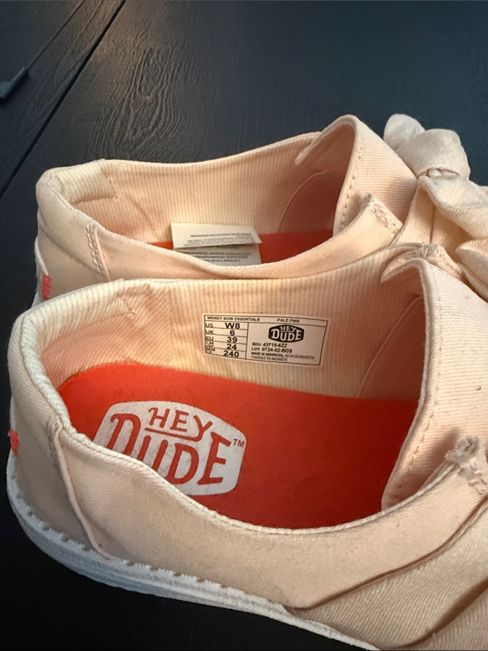 Hey Dude Women's Bow-Tie Slip-On Flats in Peach - Picture 2 of 6